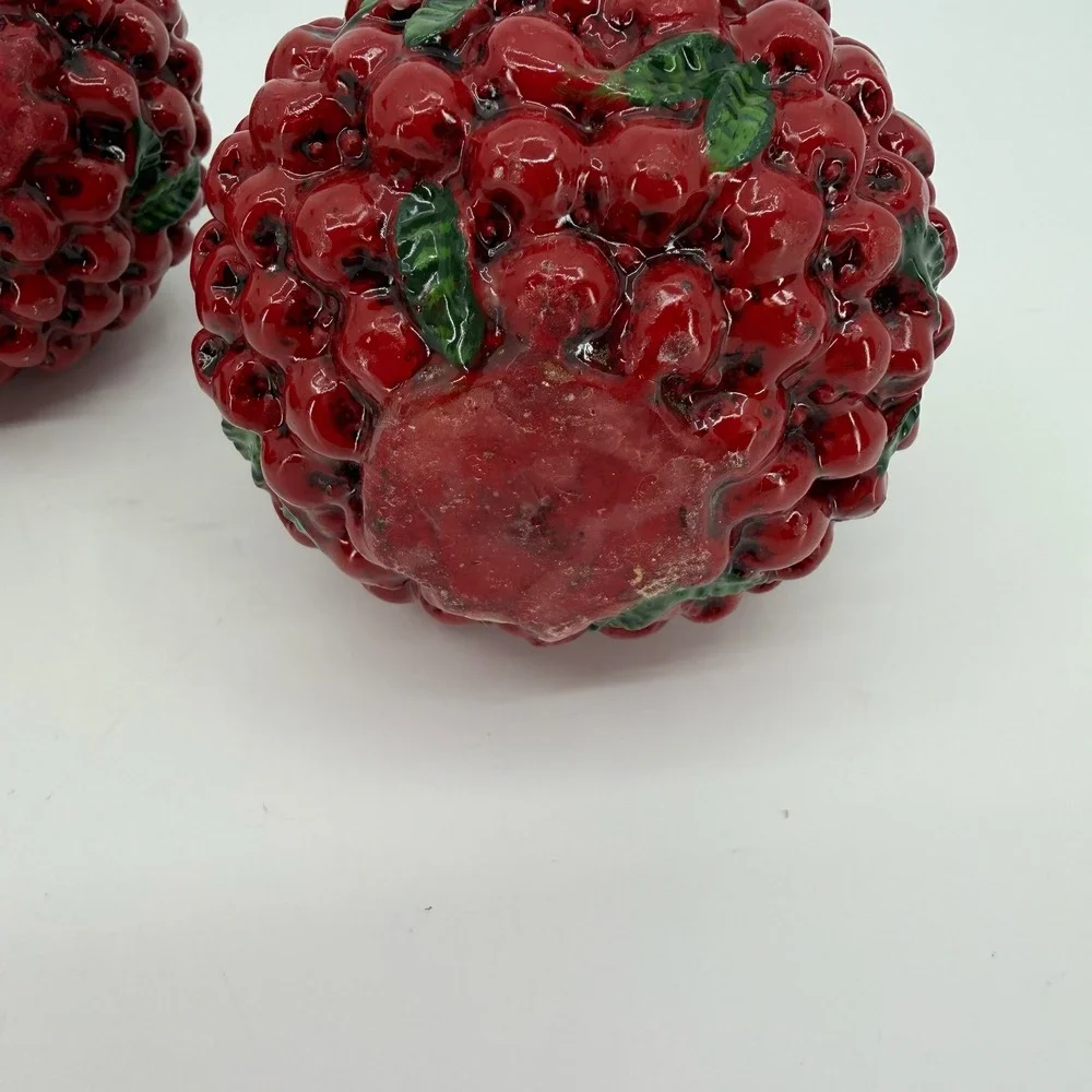 Vtg Harry and David Cranberry Candles SET of 4 Balls 3